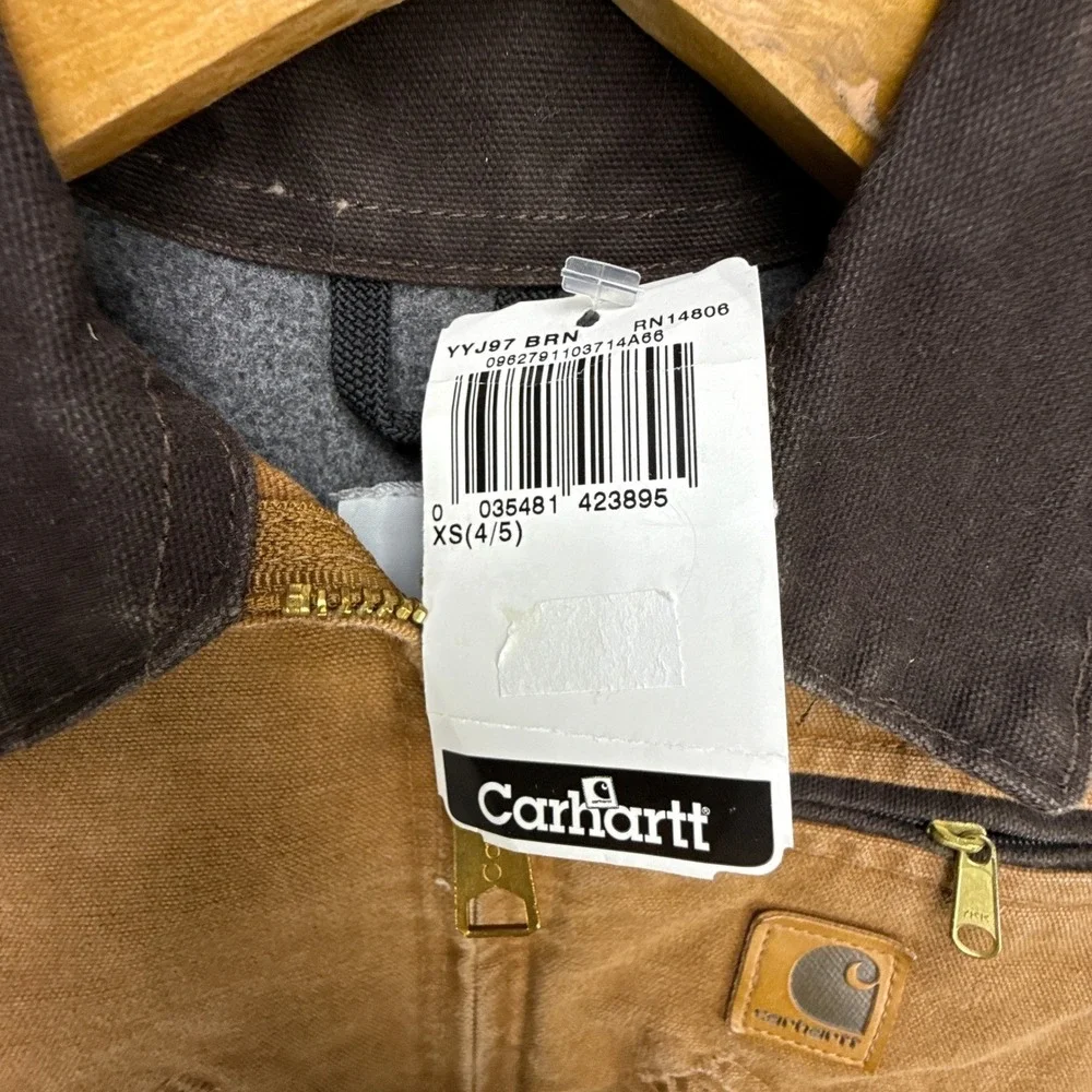 Carhartt Detroit Jacket Fleece Lined Youth‎ XS (4/5) YYJ97 BRN Brown NWT NOS